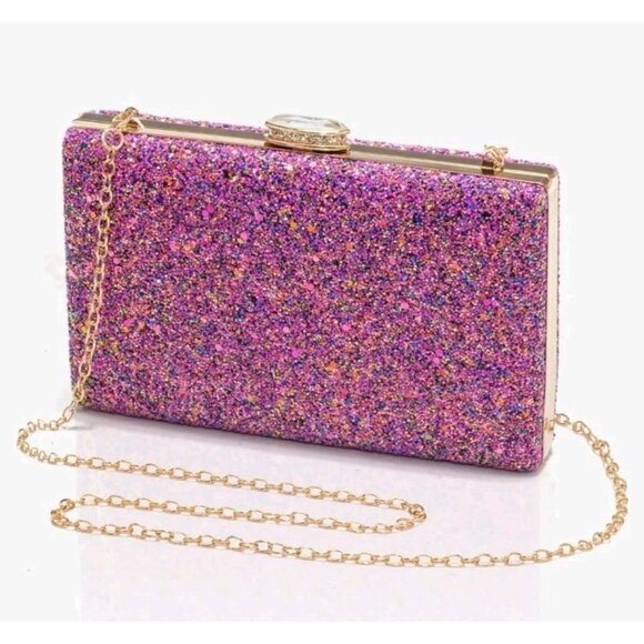 CARIEDO Women's Evening Bag Elegant Clutch Sophisticated Diamond Handbag Prom - Picture 2 of 7